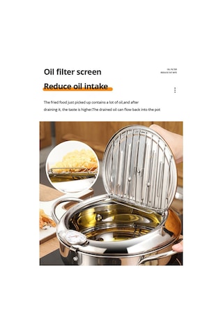 Derin Kızartma Tencere Derin Kızartma Tencere Paslanmaz Çelik Termometre