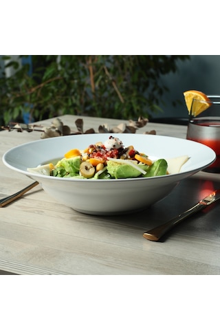 Keramika Beyaz Delta Makarna Tabağı 26 Cm