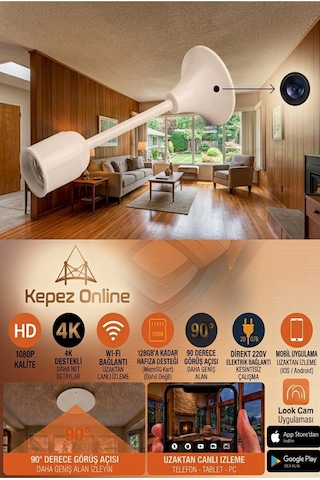 Duy Kapagı Wifi Güvenlik Gizli Bakıcı Video Beyaz - 932151658