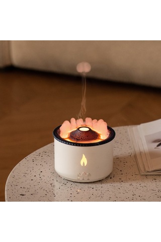Çeşithane Volkan Efektli Aroma Difüzör Led Işıklı Ultrasonik Hava Nemlendirici 3d Buhar