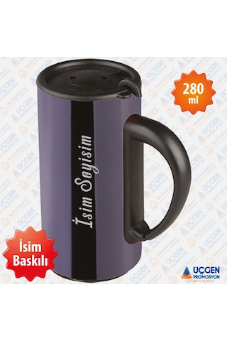 280 Ml Kulplu İsim Baskılı Termos Bardak 3507  Kırmızı