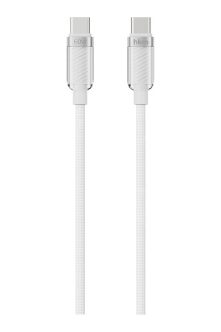 Knit Glam 60W Hızlı Şarj Destekli Type-C To Type-C Şarj Ve Data Aktarım Kablosu 1 Metre Beyaz