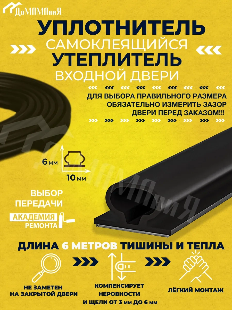 Domamania Kapılar İçin 10 6 Mm Kendinden Yapışkanlı Yalıtım Contası 264180504 6