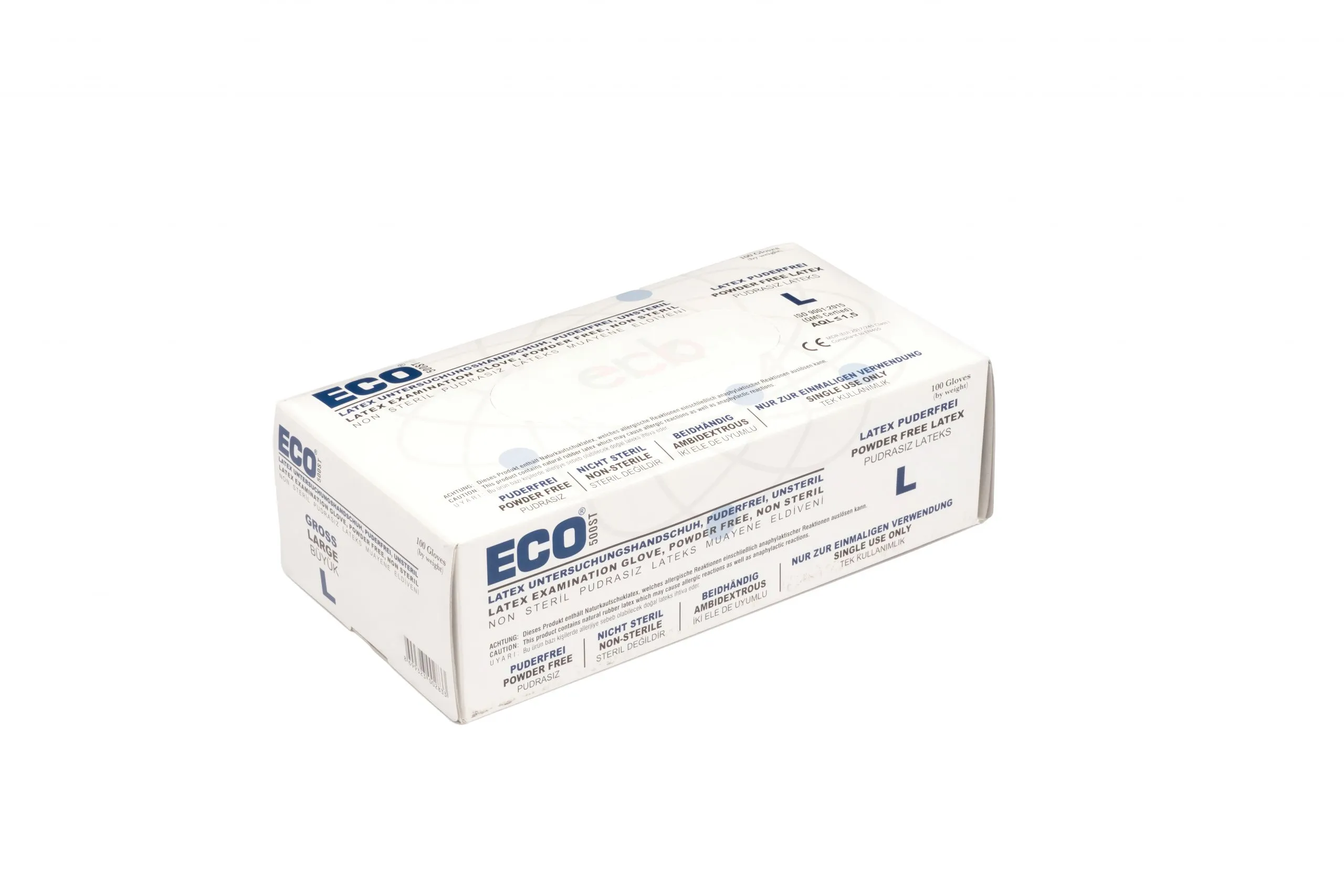 Eco Pudrasız Lateks Muayene Eldiveni Large L 100'lü Paket