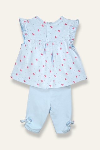 Kız Bebek Mercan Desenli Tayt Bluz Takım - Desenli Desenli