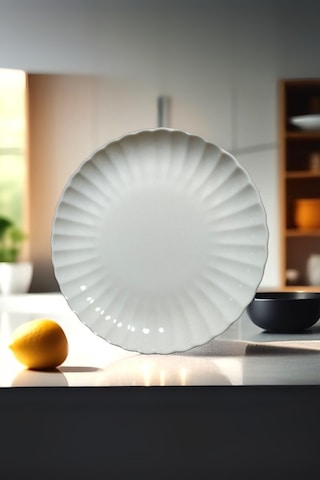 Kütahya Porselen Bone Luz Form Pasta Takımı 6 Parça 21cm Beyaz Bnlzf21dus600 Beyaz