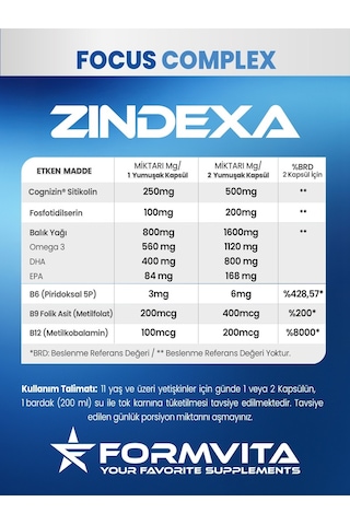 Focus Complex Zindexa Sitikolin Dha Omega 3 30 Softgel