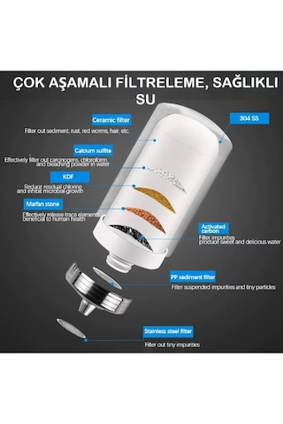 Musluk Suyu Filtresi Mutfak Banyo İçin Mikrofiltrasyon 7 Aşamalı Yedek Kartuş Yedek Filtre