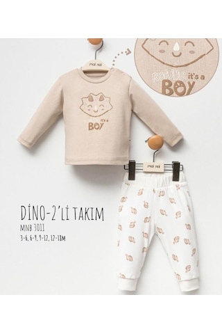 Moi Noi Baby Moi Noi 2li Takım Dino Açık Bej