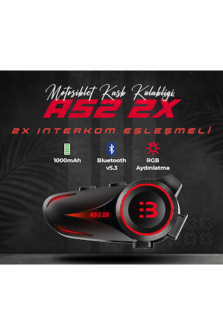 Motosiklet İntercom Seti 2 Kişi Bağlantılı Bluetooth V5.3 Rgb Kask Kulaklığı Yeni