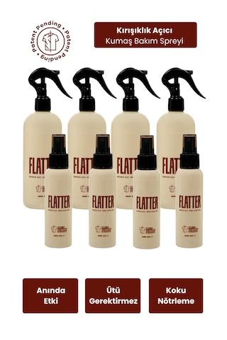 Flatter Kırışıklık Açıcı Sprey - Avantajlı Paket 4 X 400ml + 4 X 100ml 8'li Set