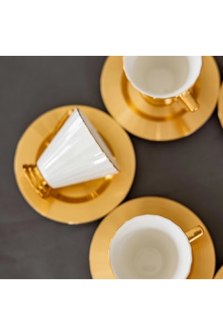 Acar Alice Porselen 6 Lı Fincan Seti 90 ml Beyaz Koh-05011