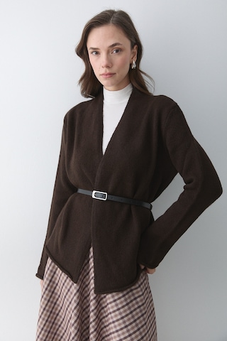 Koyu Kahve Kemerli Hırka - 241084 Koyu Kahverengi