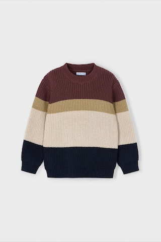 Erkek Çocuk Renk Bloklu Bisiklet Yaka Triko Kazak - Çok Renkli Mor