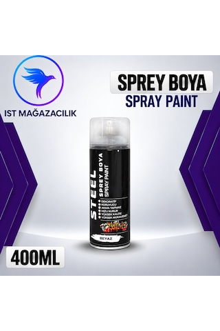 İst Steel Sprey Boya Beyaz 400 Ml 0001 Beyaz