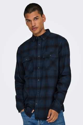 Only & Sons Erkek Onsmatt Uzun Kollu Regular Fit %100 Pamuk Gömlek 22030127 Lacivert Lacivert