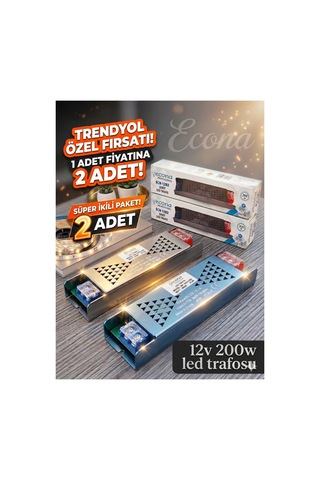 12v 200w 16,5 A Şerit Led Trafosu 15 Mt Led İçin 2 Adet
