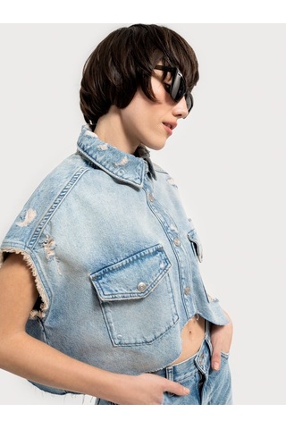 LOFT Oversize Kadın Yelek Lf2036028 Q1.v1 Denim