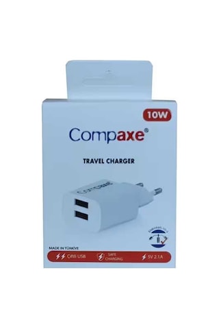 Compaxe Cta-521d Çift Usb 10w Şarj Adaptörü Compaxe Cta-521d Çift Usb 10w Şarj Adaptörü