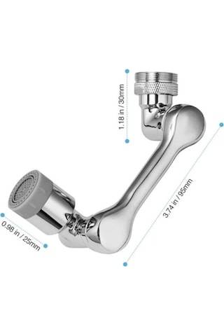 Bnl Ticaret 1080 Dönebilen Akrobat Musluk Başlığı - Robotik Kol Mutfak Ve Banyo Lavabo Ucu, Su Tasarruflu Çift Modlu Beyaz