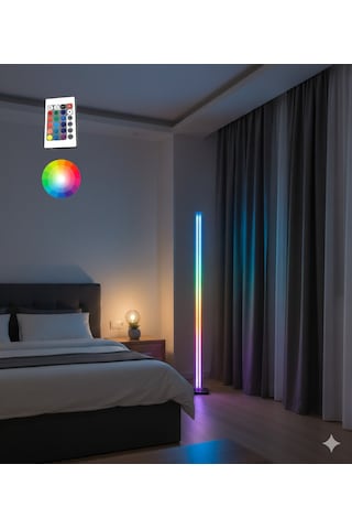 Kumandalı Rgb Led Lambader Ambians Aydınlatması Değişken Renk