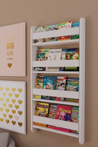 Lino 4 Raflı Montessori Kitaplık Eğitici Çocuk Kitaplığı Beyaz
