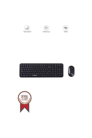 Torima Tmk-07 Siyah Retro Daktilo Görünümlü Kablosuz Q Klavye Mouse Seti