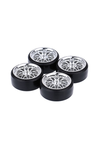 Suofeng 1/10 Ölçekli Rc Araçlar İçin 4 Adet Gümüş Renkli Dayanıklı Drift Lastiği