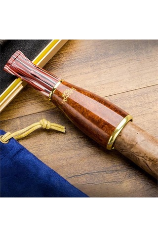 Lubinski 4 Boy Kullanım Briar Puro Ağızlığı 9mm Filtreli Long Smooth 38-57 Ring Lb-935