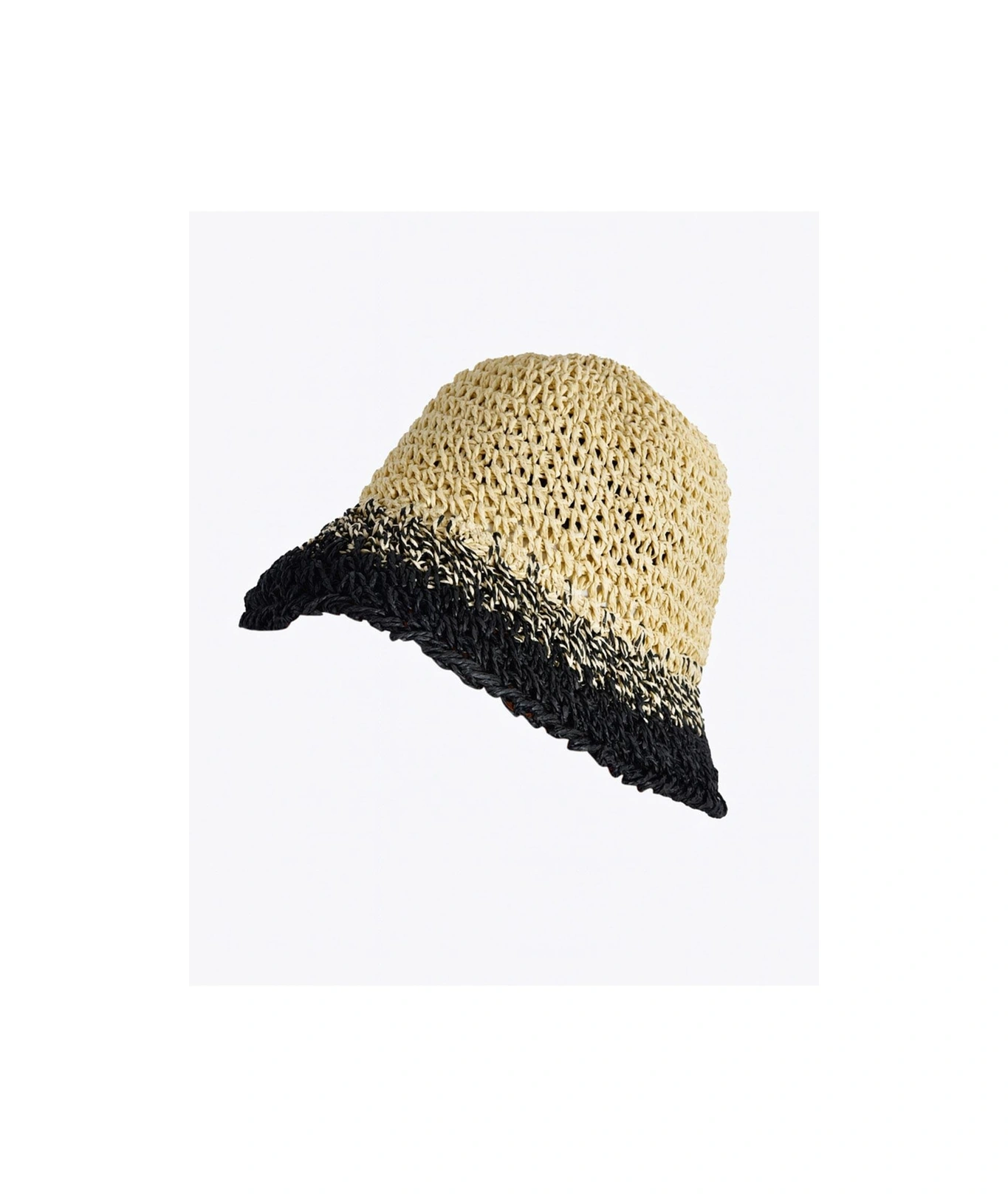 Degrade Tonlu El Dokuması Rafya Şapka Çok Renkli