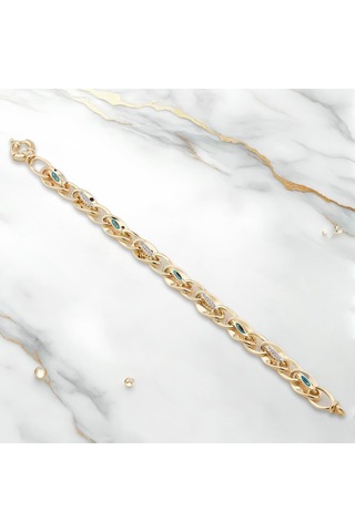 Altın Model 925 Ayar Gümüş Hallow Bileklik