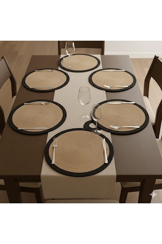 Servis Takımı Ameıkan Serıs Takımı Supla Takımı Jut Ip Halat Ip Kordon Ip Kahverengı Sıyah