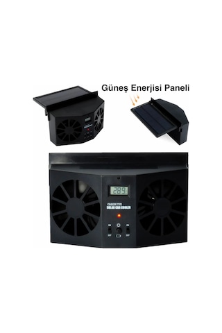 Ally R-8032 Güneş Enerjili Çift Fanlı Solar Oto Araç Havalandırma- 5775 Renkli