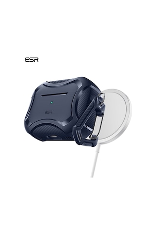 Apple AirPods Uyumlu Pro / Pro 2 Kılıf - Cyber Armor Tough Halolock Magsafe Kılıf Lacivert