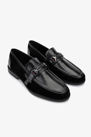 Valmenti Erkek Hakiki Deri Loafer Ayakkabı 1008 3481 Erk Ayk Y25 Syh Bfl/suet Siyah