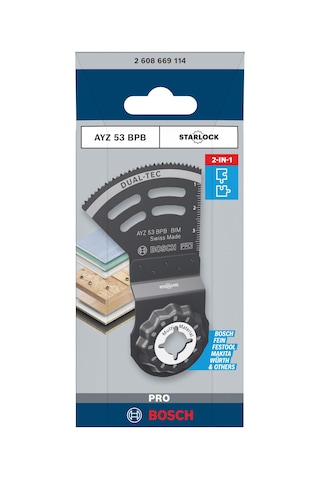 Bosch 1x Pro Ayz 53 Bpb Dual-tec Bıçak Alçıpan Panel, Çivili Ahşap, Genişlik 53 Mm, Professional Aksesuar Çok Fonksiyonlu Makine