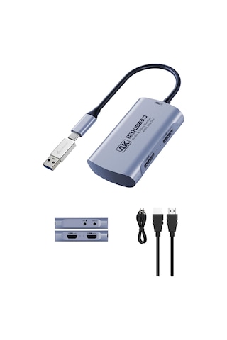 4k 60fps Video Yakalama Kartı, Usb 3.0 Hdmı Capture Card, 4k60 Geçiş Desteği, 1440p 144hz / 1080p 240hz, Ses Girişi Ve Mikrofon Çıkışı, Ps5, Xbox, Switch, Pc, Mac Uyumlu