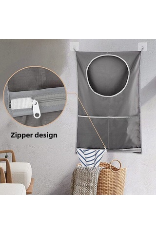 Kosona Öğrenci Yemeği Duvarlı Islak Kıyafet Sepeti - Su Geçirmez Bezi Materyal, Zımba İle Kolay Kurulum, Odada Düzen Sağlama Diğer