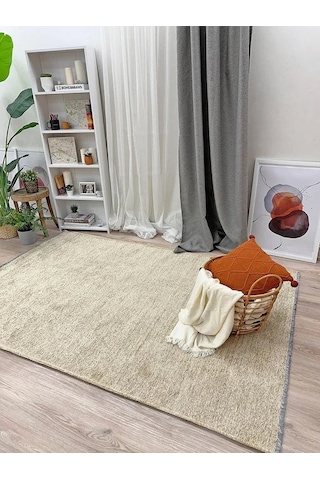 Bej Modern Düz Yıkanabilir Antibakteriyel Halı - Yo11500c