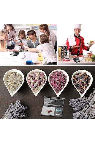 Hfambition 500g Hassas Cihaz, 7 Birim Dönüştürücü, Lcd Ekranlı Cep Tipi Dijital Terazi - Yemek, Taş, Altın Tartımı İçin Çok Renkli