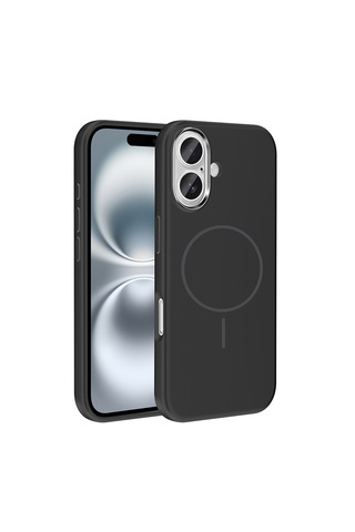 Apple Uyumlu iPhone 16 Kılıf M-safe Şarj Özellikli Metal Kamera Çerçeveli Zore Edi Silikon Kapak Siyah Apple Uyumlu iPhone 16 Kılıf M-safe Şarj Özellikli Metal Kamera Çerçeveli Zore Edi Silikon Kapak Siyah