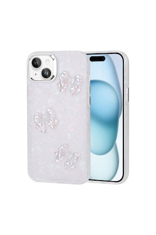 Apple Uyumlu iPhone 14 Kılıf Kabartma Figürlü Parlak Zore Eralli Silikon Kapak