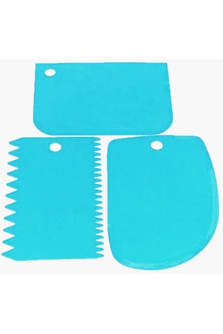 Hamur Kek Ekmek Dilimleme Pişirme Kazıyıcı Kek Bıçağı Spatula 16z Gökyüzü Mavi 3 Adet/Takım