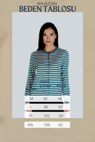 Solo Çizgili Örme Triko Hırka 001