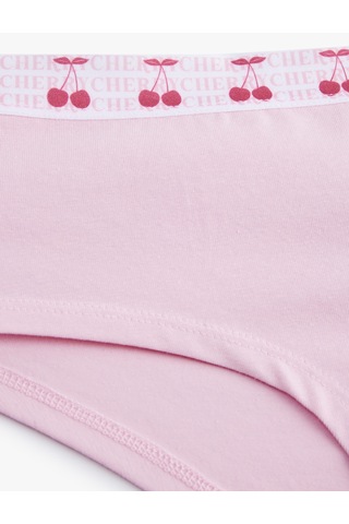 Koton Rahat Kalıp Kiraz Baskılı Pamuklu Yüksek Bel Hipster Külot Pembe 6slk30105mk Gül