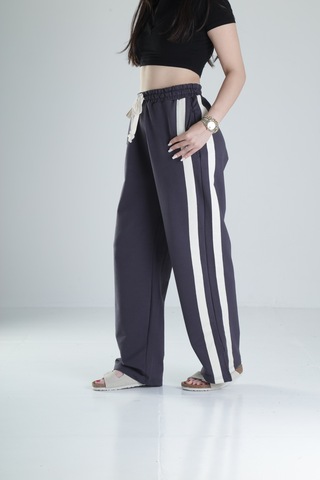 Cocopelli Yan Şerit Detaylı Füme Oversize Eşofman Coc1323