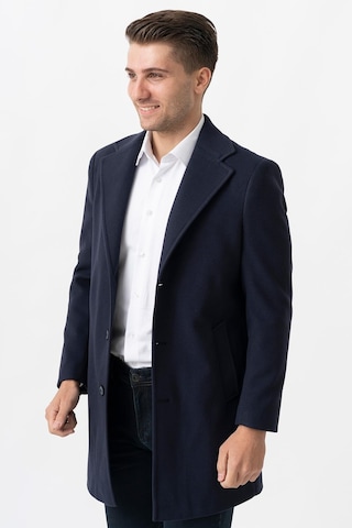 White Stone Ancona 4025-2 Düz Ceket Yaka Slim Fit Pamuklu Kaban Laci-Laci Lacivert