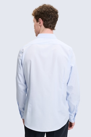 Hatemoğlu Mavi Slim Fit Slim Yaka Pamuklu Uzun Kollu Gömlek