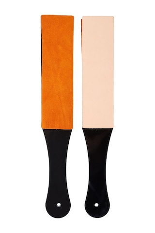 Hombey 2 Yönlü Kaba Ve İnce Pu Deri Aşınma Teli - Bıçak, Bıçak, Gümüş Ve Altın Parlatıcı - Akrilik Kollü Taşlama Aleti