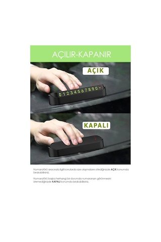 Araç İçi Park Telefon Numarası Fosforlu Oto Numaratör Plaka Kartı Gece Görünür